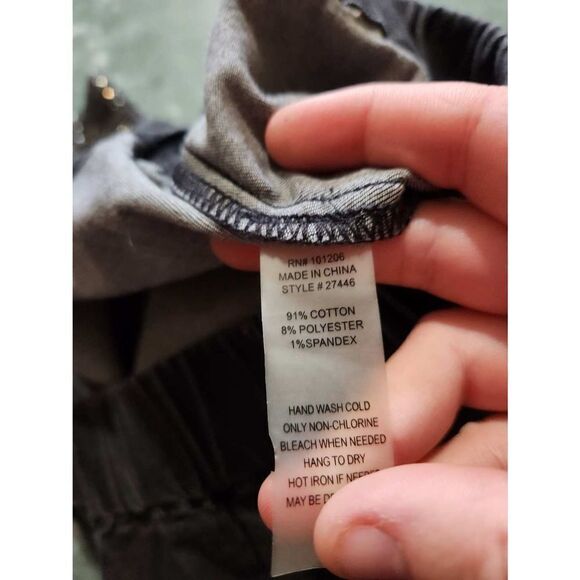 SOFT SURROUNDINGS BLACK DAZZLE DENIM METRO LEGGINGS RHINESTONE PULL ON PANTS sz - Picture 4 of 5